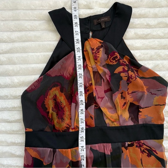 THE LIMITED Sleeveless Halter Top Dress Fall Floral Size 12 - Picture 9 of 9